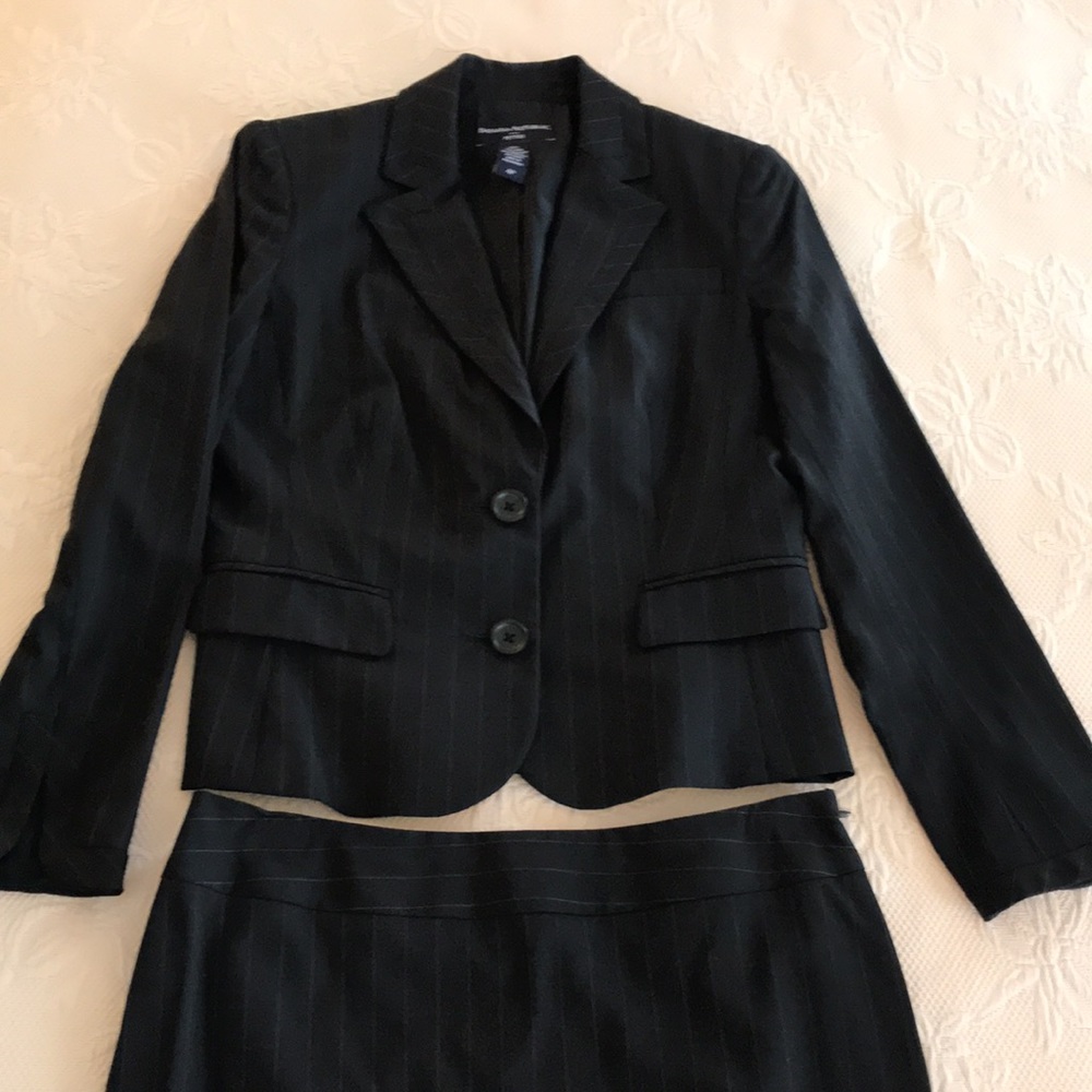 Like new! Black pinstriped skirt suit